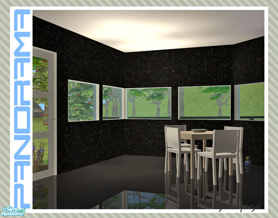 Sims 2 — Panorama Middle - Single Diagonal by wideopeneyes — This set of windows will create a row of windows along the