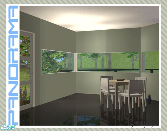 Sims 2 — Panorama Middle - Center Diagonal by wideopeneyes — This set of windows will create a row of windows along the