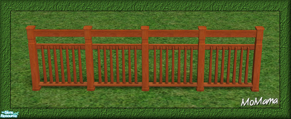 Sims 2 — NK Cherry Build Set - Pinegulcher Fence by MoMama — A nice symmetrical fence in Cherry.