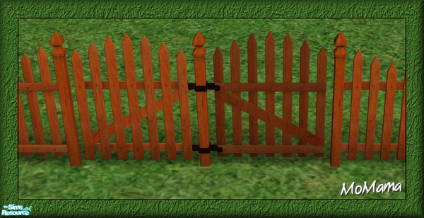 Sims 2 — NK Cherry Build Set - Picket Gate by MoMama — If there is a Cherry picket fence, then one must have a matching