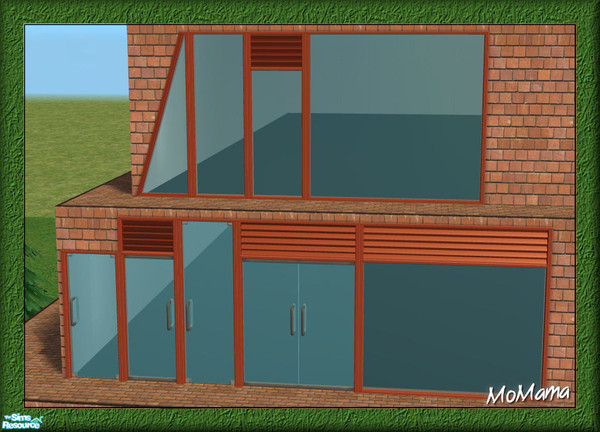 Sims 2 — NK Cherry Build Set - Cloud Scene Door by MoMama — One recolor does it all in this OFB set of doors and windows