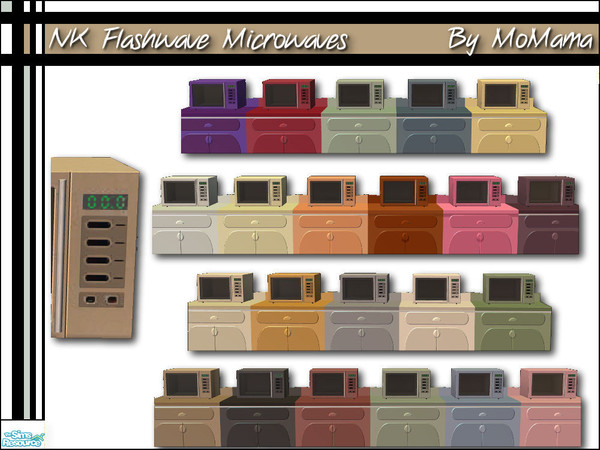 Sims 2 — NK Flashwave Microwaves by MoMama — A set of microwaves in 22 colors for the modern kitchen.
