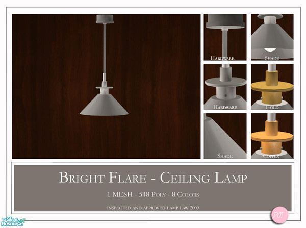 Sims 2 — Bright Flare Ceiling Lamp by DOT — Bright Flare Ceiling Lamp. 1 MESH Plus Recolors. Sims 2 by DOT of The Sims