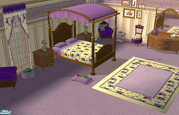 Sims 2 — Violet Bedroom by lisa9999 — This room is like sleeping in a field of violets. Different shade of purple and