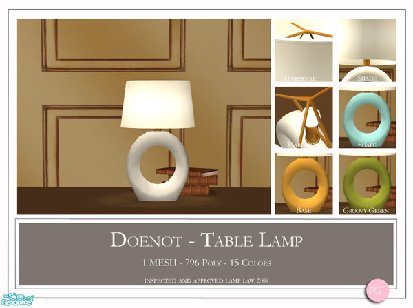 Sims 2 — Doenot Table Lamp by DOT — Doenot Table Lamp. 1 Mesh Plus Recolors. Sims 2 by DOT of The Sims Resource. TSR