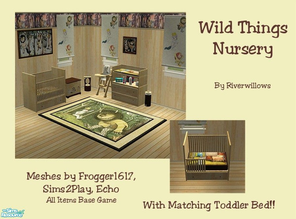 Sims 2 — Wild Things Nursery by Riverwillows — Cute Nursery based on \"Where the Wild Things Are\" book,