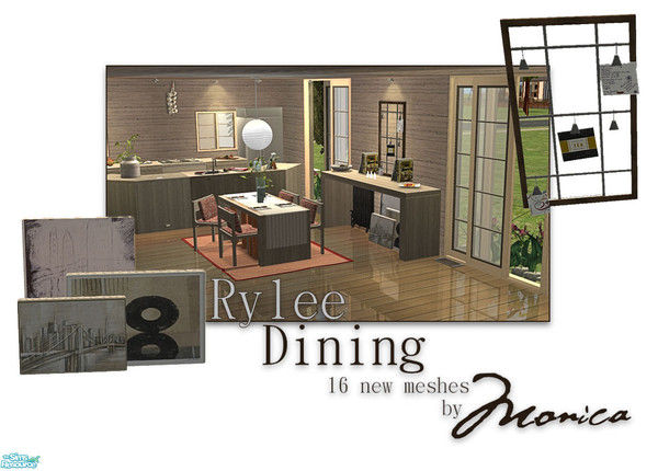 Sims 2 — Rylee Dining by ~Monica~ — Meant to work in conjunction with the Rylee Kitchen - the Rylee Dining: 16 new