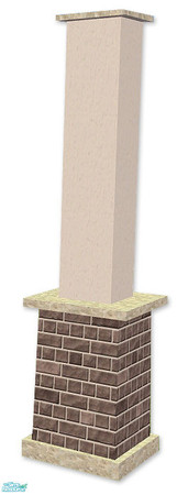 Sims 2 — Studio K Brick 02 Column - Plum Brown by StudioKhagerks — Coordinates with Studio K Brick 02 Fencing Systems and