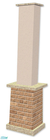 Sims 2 — Studio K Brick 02 Column - Praline by StudioKhagerks — Coordinates with Studio K Brick 02 Fencing Systems and