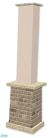 Sims 2 — Studio K Brick 02 Column - Pebble by StudioKhagerks — Coordinates with Studio K Brick 02 Fencing Systems and