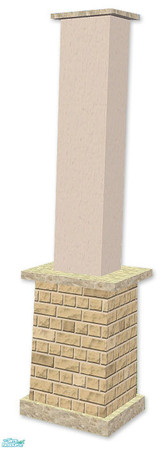 Sims 2 — Studio K Brick 02 Column - Honey by StudioKhagerks — Coordinates with Studio K Brick 02 Fencing Systems and