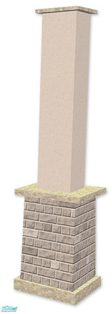 Sims 2 — Studio K Brick 02 Column - Grey by StudioKhagerks — Coordinates with Studio K Brick 02 Fencing Systems and