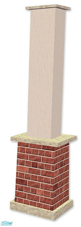 Sims 2 — Studio K Brick 02 Column - Burnt Coral by StudioKhagerks — Coordinates with Studio K Brick 02 Fencing Systems