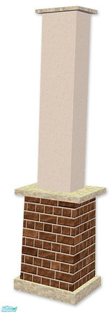 Sims 2 — Studio K Brick 02 Column - Chocolate by StudioKhagerks — Coordinates with Studio K Brick 02 Fencing Systems and