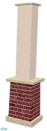 Sims 2 — Studio K Brick 02 Column - Burgundy by StudioKhagerks — Coordinates with Studio K Brick 02 Fencing Systems and