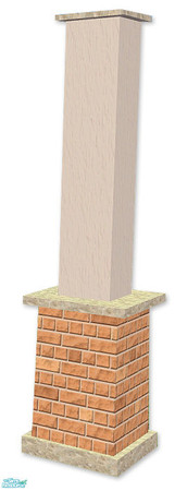 Sims 2 — Studio K Brick 02 Column - Cantaloupe by StudioKhagerks — Coordinates with Studio K Brick 02 Fencing Systems and