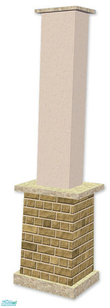 Sims 2 — Studio K Brick 02 Column - Dark Sand by StudioKhagerks — Coordinates with Studio K Brick 02 Fencing Systems and