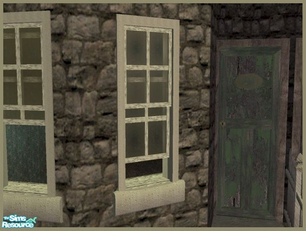 Sims 2 — Rowhouse Slum Part Open Window by Cyclonesue — A shabby window in light and dark frame colours. Ideal for