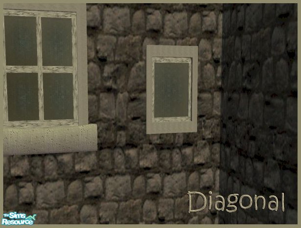 Sims 2 — Rowhouse Slum Tiny Window DIAGONAL by Cyclonesue — A shabby window in light and dark frame colours. Ideal for
