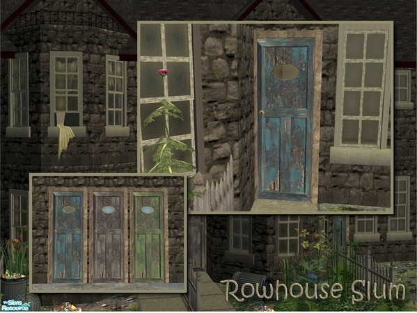 Sims 2 — Rowhouse Slum Rillington Door by Cyclonesue — A shabby window in light and dark frame colours. Ideal for