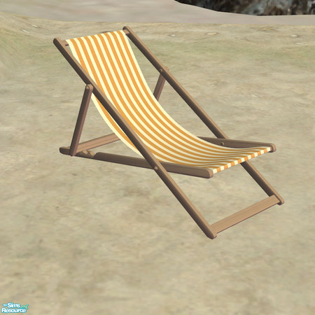 Sims 2 — Summertime- Beach Set - Lounge chair yellow by simal10 — Beach furniture and clutter. Have fun!