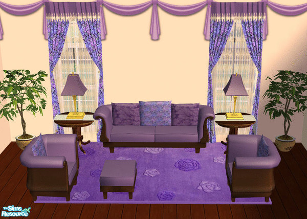 Sims 2 — Violet Livingroom Set by lisa9999 — A small violet colored Livingroom.