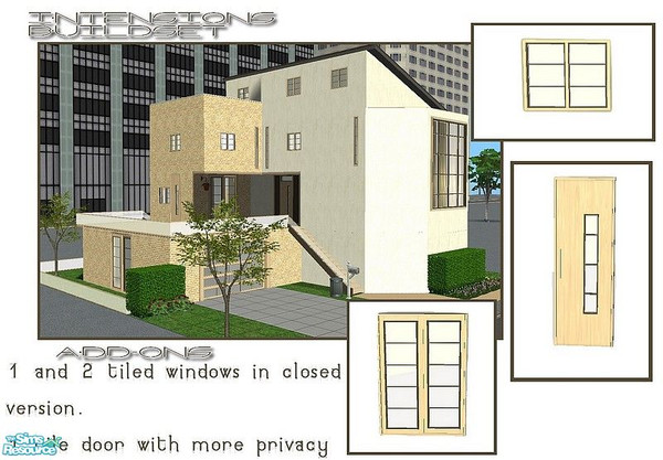 Sims 2 — Itensions Buildset Add-Ons by Angela — New Add-ons for my Intensions Buildset, both openwindows now also come in