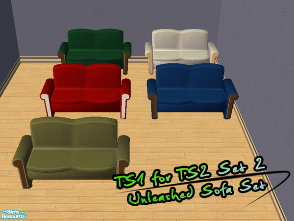 Sims 2 — TS1 for TS2 Set 2- Unleashed Sofas by simmyfan2852 — Back from The Sims 1, here is the sofa from Unleashed