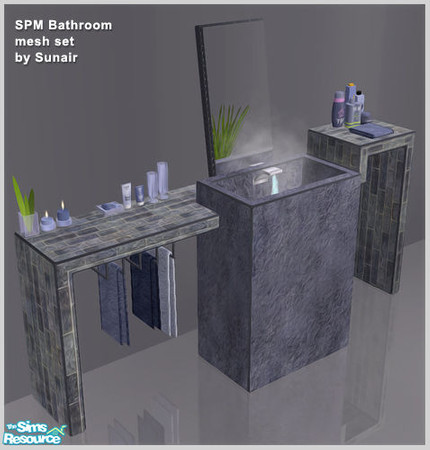 Sims 2 — SPM Bathroom - Mesh set by Sunair — SPM Bathroom - Mesh set (lightwood)