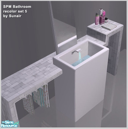 Sims 2 — SPM Bathroom - Recolor set 5 by Sunair — SPM Bathroom - Recolor set 5 (white)