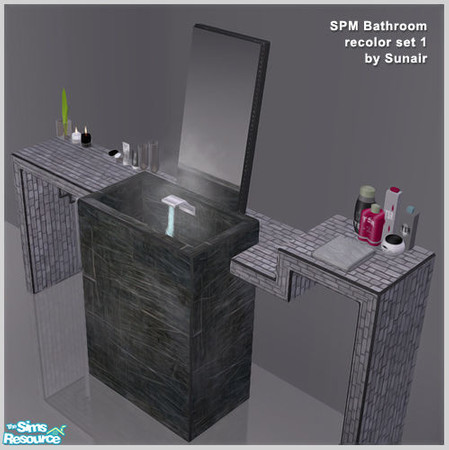 Sims 2 — SPM Bathroom - Recolor set 1 by Sunair — SPM Bathroom - Recolor set 1 (black)