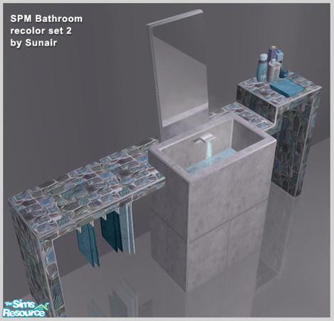 Sims 2 — SPM Bathroom - Recolor set 2 by Sunair — SPM Bathroom - Recolor set 2 (blue)