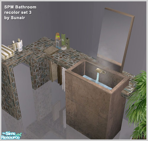 Sims 2 — SPM Bathroom - Recolor set 3 by Sunair — SPM Bathroom - Recolor set 3 (darkwood)