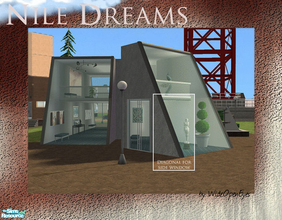 Sims 2 — Nile Dreams - Side Frame Diagonal by wideopeneyes — This is a set that will create a sloped window with both