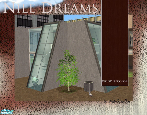 Sims 2 — Nile Dreams - Frame Wood RC by wideopeneyes — This is a set that will create a sloped window with both straight