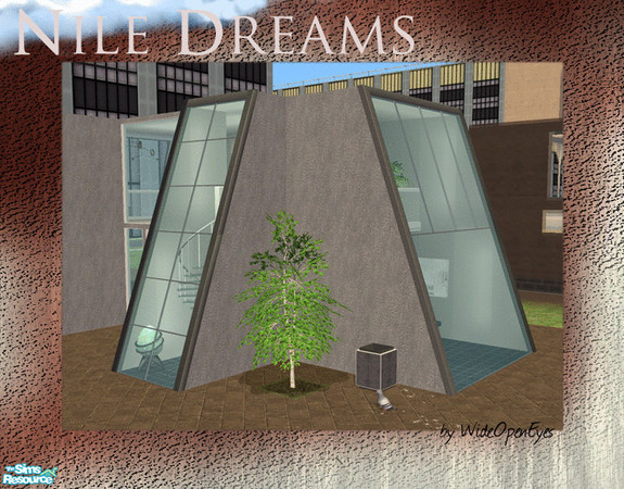 Sims 2 — Nile Dreams by wideopeneyes — This is a set that will create a sloped window with both straight and diagonals.