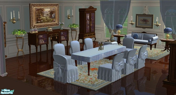 Sims 2 — Blue Dining by lisa9999 — A dining room done in soft and bright blue. 