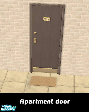 Sims 2 — Apartment door set - 002 by risarisa666 — The color changed the door in the apartment.