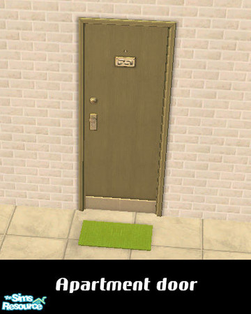 Sims 2 — Apartment door set - 003 by risarisa666 — The color changed the door in the apartment.