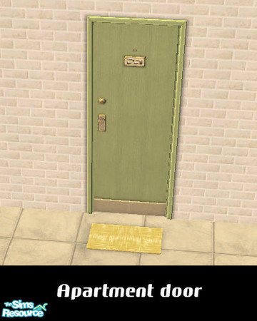 Sims 2 — Apartment door set - 005 by risarisa666 — The color changed the door in the apartment.