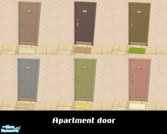 Sims 2 — Apartment door set by risarisa666 — The color changed the door in the apartment.