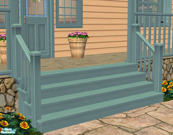Sims 2 — Lakeside Modular Stairs - Blue by Shakeshaft — Part of a New set of Modular Stairs to match the Lakeside Windows