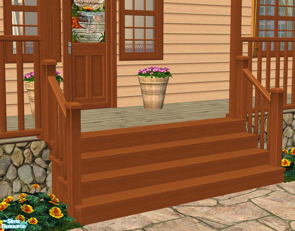 Sims 2 — Lakeside Modular Stairs - Brown by Shakeshaft — Part of a New set of Modular Stairs to match the Lakeside