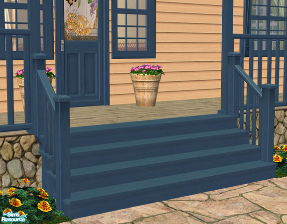 Sims 2 — Lakeside Modular Stairs - Dark Blue by Shakeshaft — Part of a New set of Modular Stairs to match the Lakeside