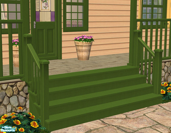 Sims 2 — Lakeside Modular Stairs - Dark Green by Shakeshaft — Part of a New set of Modular Stairs to match the Lakeside