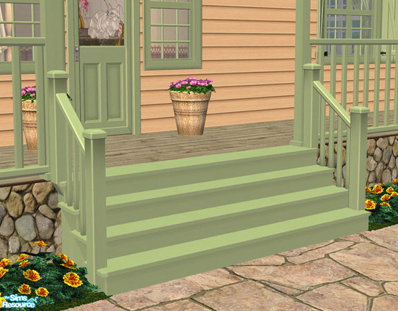 Sims 2 — Lakeside Modular Stairs - Green by Shakeshaft — Part of a New set of Modular Stairs to match the Lakeside