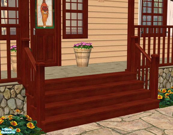 Sims 2 — Lakeside Modular Stairs - Mahogany by Shakeshaft — Part of a New set of Modular Stairs to match the Lakeside