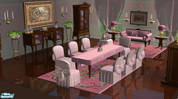 Sims 2 — Pink Dining by lisa9999 — A dining room set done in shades of pink.