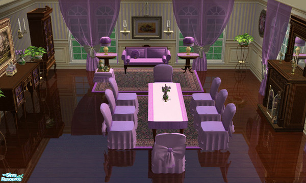 Sims 2 — Violet Dining by lisa9999 — A dining room done in violet.