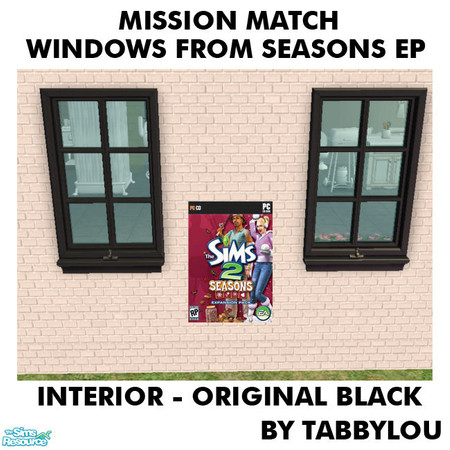 Sims 2 — TL - MM JustVisiting+TruthDividerWinFrameInt OrigBlackWd by TabbyLou — Maxis Original Black Wood Interior Frame